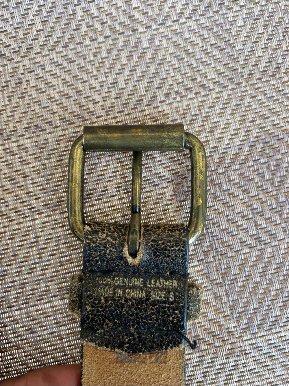 Women’s Vintage Distressed brown/tan Leather Grommet Belt. Size Small.